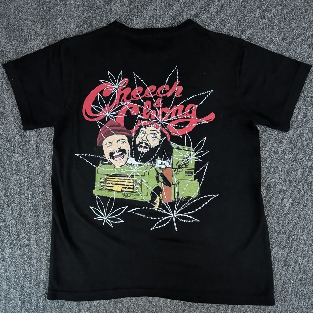 Cheech & Chong Y2K Graphic T-Shirt Mens Medium Black Cotton Fade Up In Smoke — photo 2